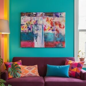 HANDCRAFTED Abstract Painting HANDPAINTED Artwork HANDMADE Wall Art Decor 24x30